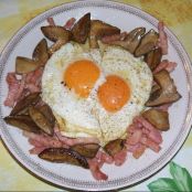Uova fritte con porcini e pancetta - Tappa 1