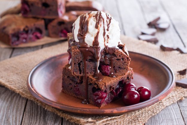 Brownies cioccolato e ciliegie