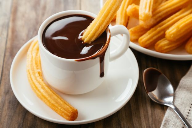 Churros con cioccolata calda