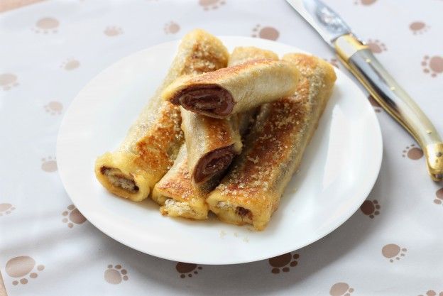 Rotolini di pain perdu alla Nutella