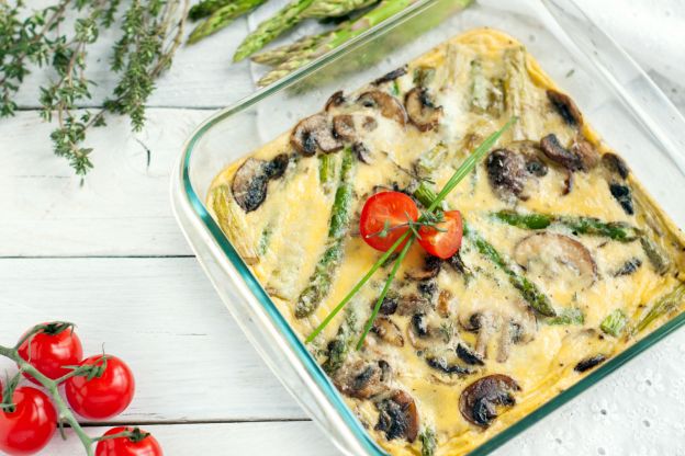 Frittata asparagi e funghi cotta al forno