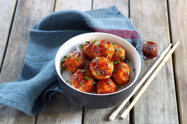 Polpette di pollo in salsa BBQ