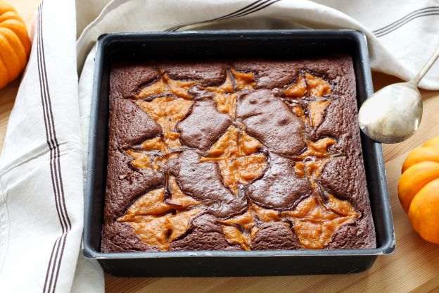 Brownie marmorizzati alla zucca