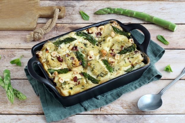 Lasagne vegane agli asparagi e tofu