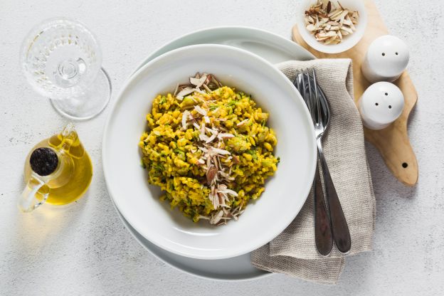 Risotto allo zafferano e zucchine