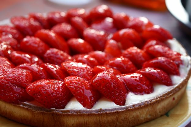 Torta alle fragole con crema pasticcera