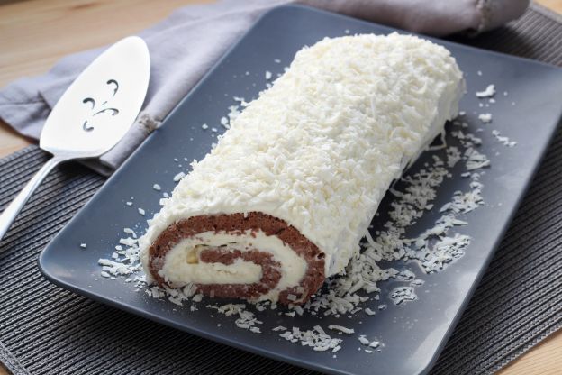 Rotolo al cocco e cioccolato