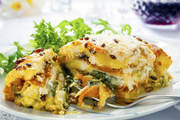 Lasagne alla zucca, speck e scamorza