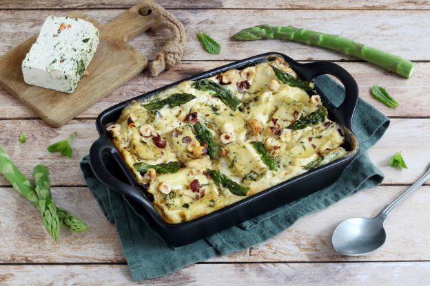 Lasagne vegane con asparagi e tofu