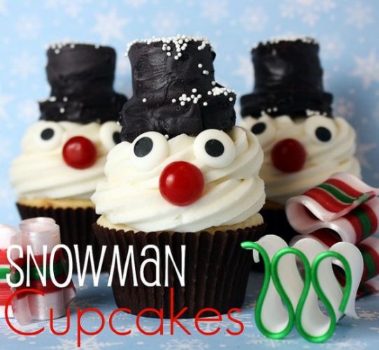 Snowman cupcakes