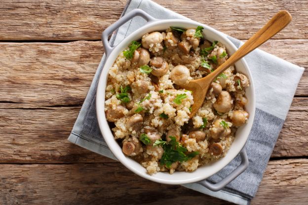 risotto di quinoa e funghi