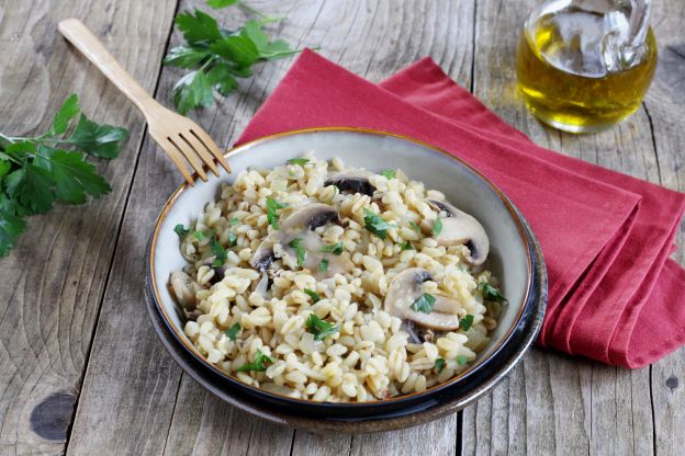 Grano in versione risotto ai funghi