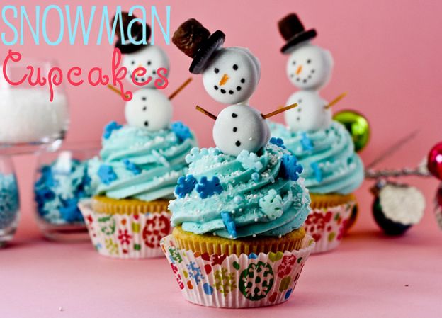 Cupcakes con pupazzo di neve