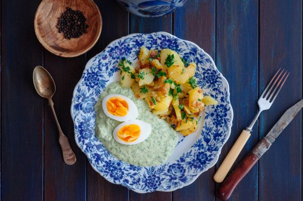 Patate con salsa cremosa al prezzemolo