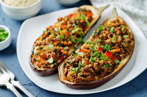 Berenjenas rellenas de quinoa