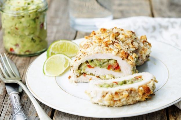 Petti di pollo arrotolati al guacamole