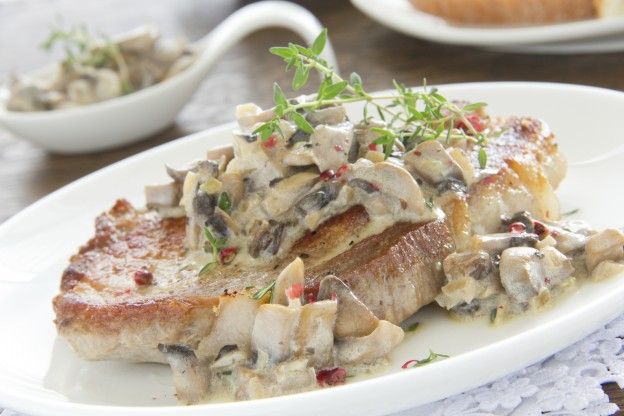 Scaloppine panna e funghi