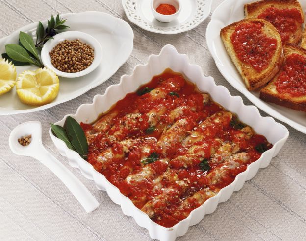 Gratin di sardine al pomodoro