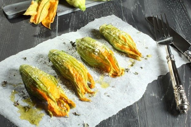 Fiori di zucca al forno