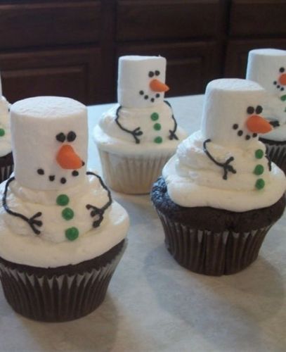 Cupcakes con pupazzo di neve