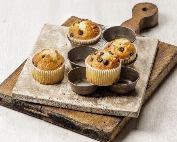 Muffin con pepite di cioccolato fondente