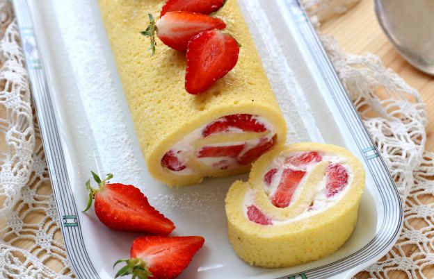 Rotolo fragole e panna