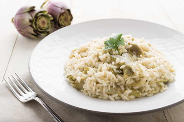 Risotto con carciofi e zucchine