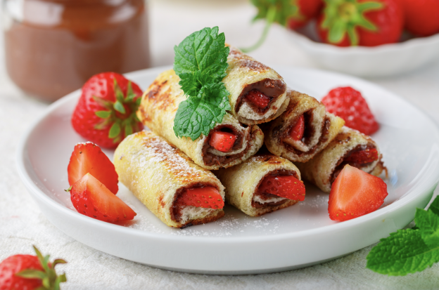 Crepes alle fragole e cioccolato