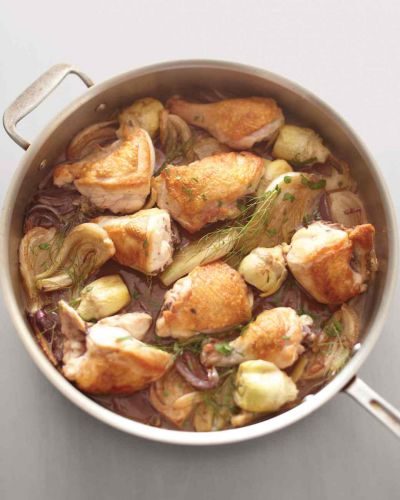 Fricassea di pollo e carciofi