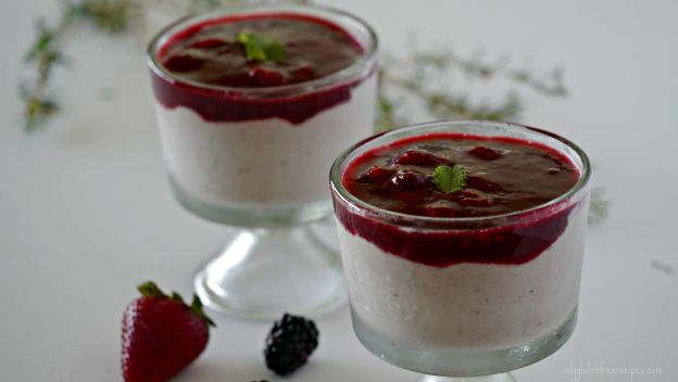 Mousse alla ricotta e salsa ai frutti rossi