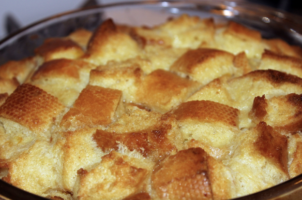 Pudding di pane con salsa di fagioli