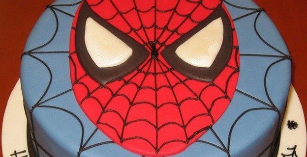 Spiderman striped cake