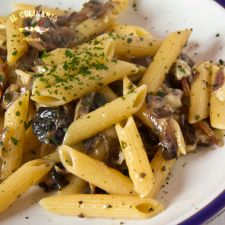 Pennette funghi e pancetta